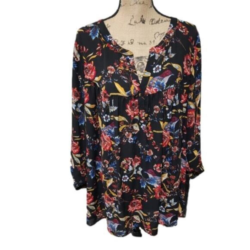 DR2 FLORAL peplum babydoll tropical flowy flattering short plus size 3X